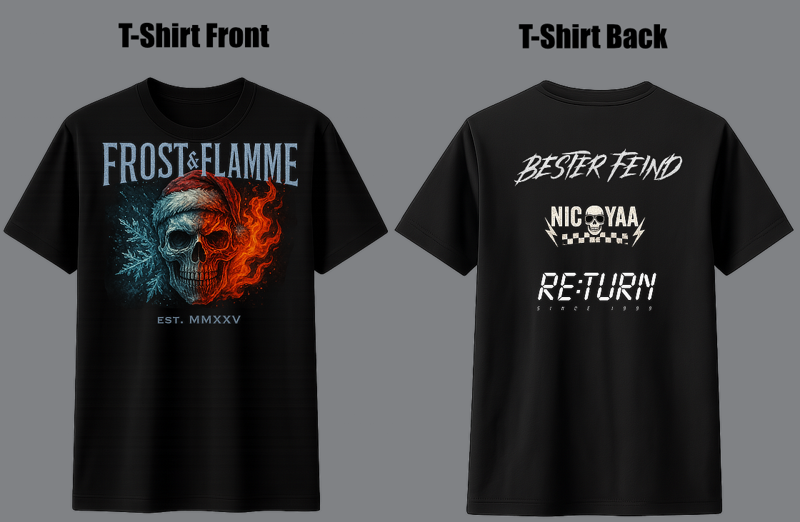 Supporter Shirt mit Bandnamen auf der Rückseite